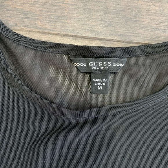 Guess Black Sheer Snake Embroidered Body Suit Size M - Picture 7 of 9